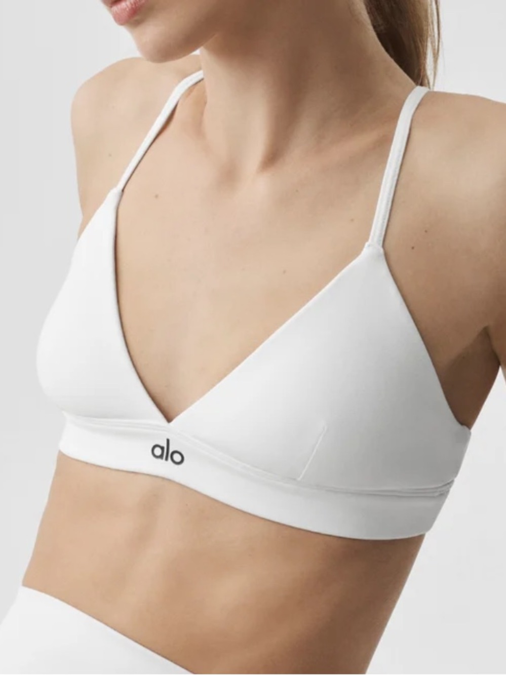 ALO Yoga White Splendor Bra; Size Small